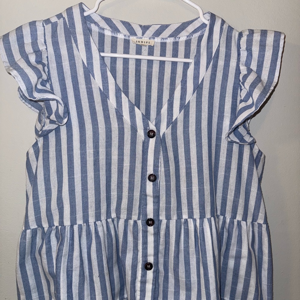 Women's shirt, size M, blue, blue and white.